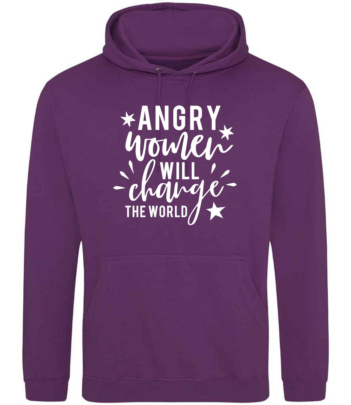 Angry Women Will Change the World hoodie in magenta magic