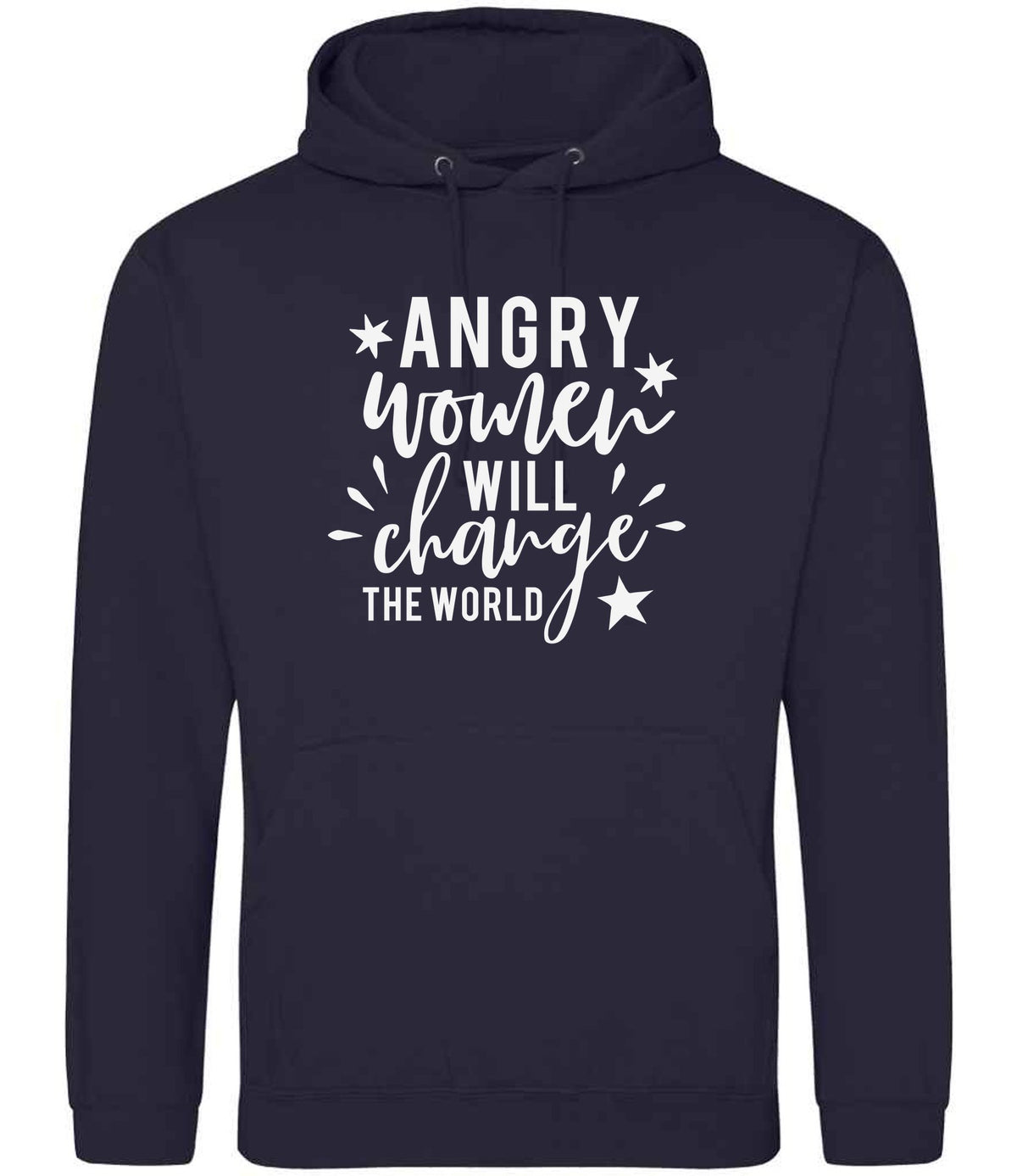Angry Women Will Change the World hoodie in new french navy
