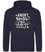 Angry Women Will Change the World hoodie in new french navy