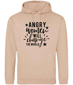 Angry Women Will Change the World hoodie in peach perfect