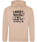 Angry Women Will Change the World hoodie in peach perfect