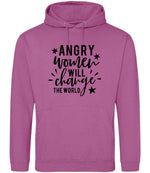 Angry Women Will Change the World hoodie in pinky purple