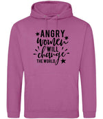 Angry Women Will Change the World hoodie in pinky purple