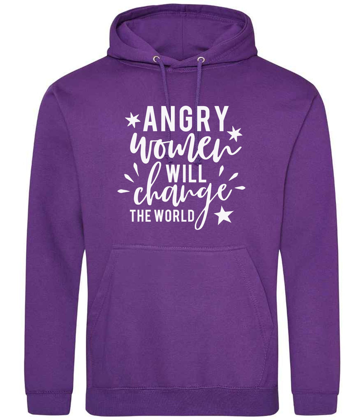 Angry Women Will Change the World hoodie in purple