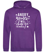 Angry Women Will Change the World hoodie in purple