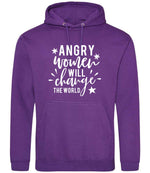 Angry Women Will Change the World hoodie in purple