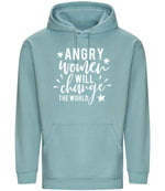 Angry Women Will Change the World hoodie in seafoam