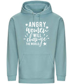 Angry Women Will Change the World hoodie in seafoam