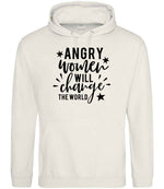 Angry Women Will Change the World hoodie in vanilla milkshake