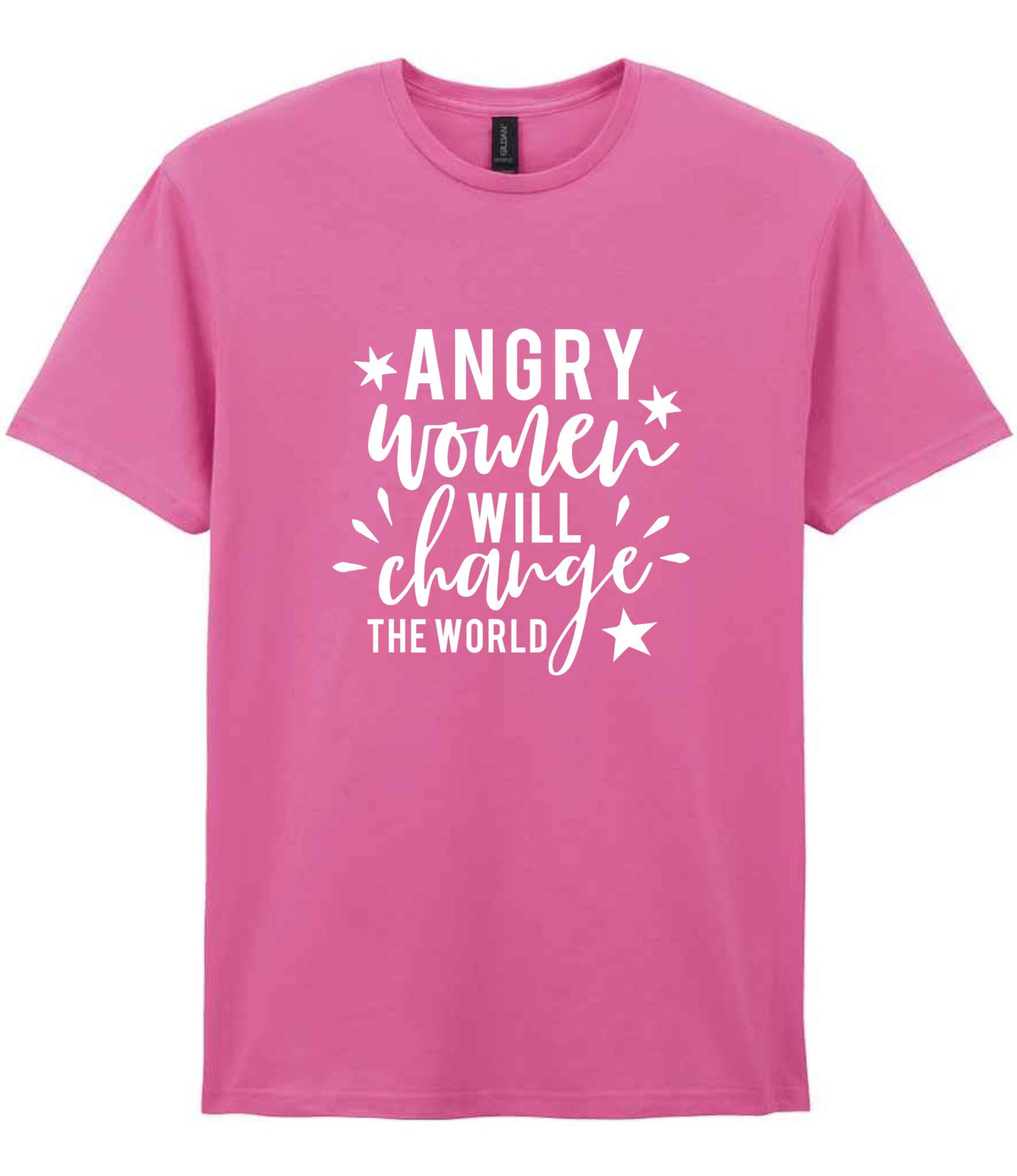 Angry Women Will Change the World t-shirt in azalea