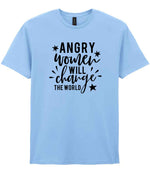 Angry Women Will Change the World t-shirt in light blue