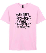 Angry Women Will Change the World t-shirt in light pink