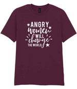 Angry Women Will Change the World t-shirt in maroon