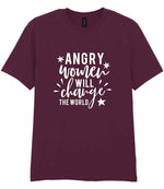 Angry Women Will Change the World t-shirt in maroon