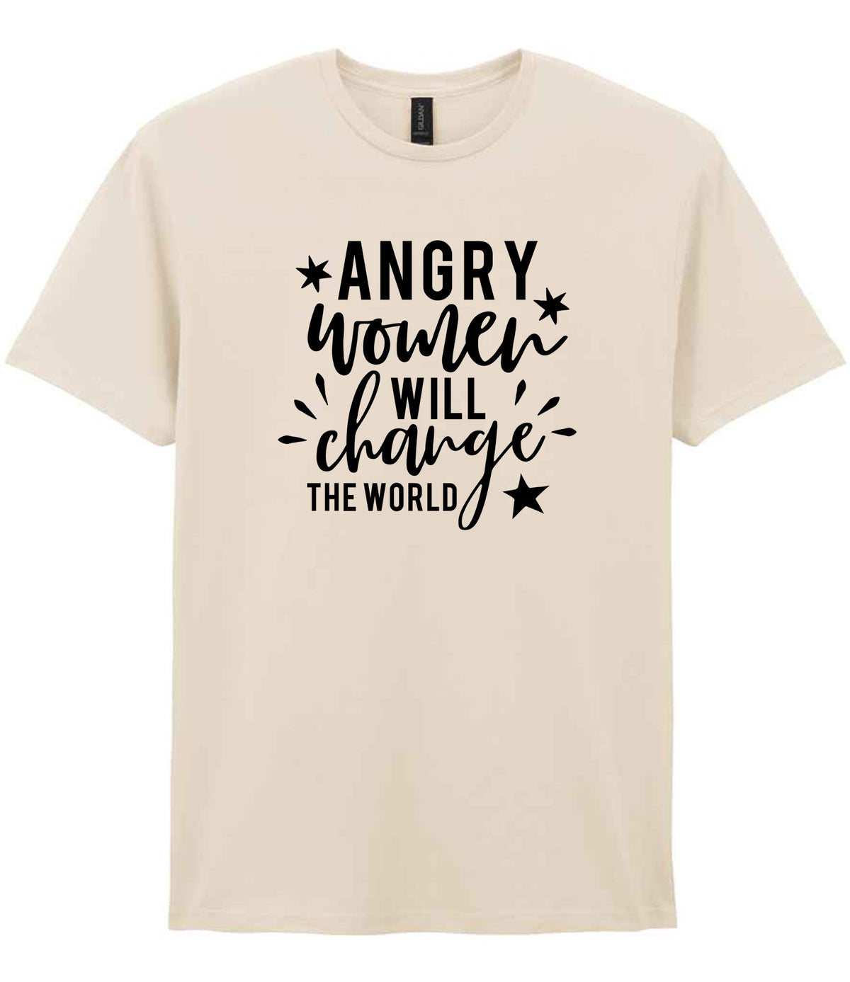 Angry Women Will Change the World t-shirt in natural