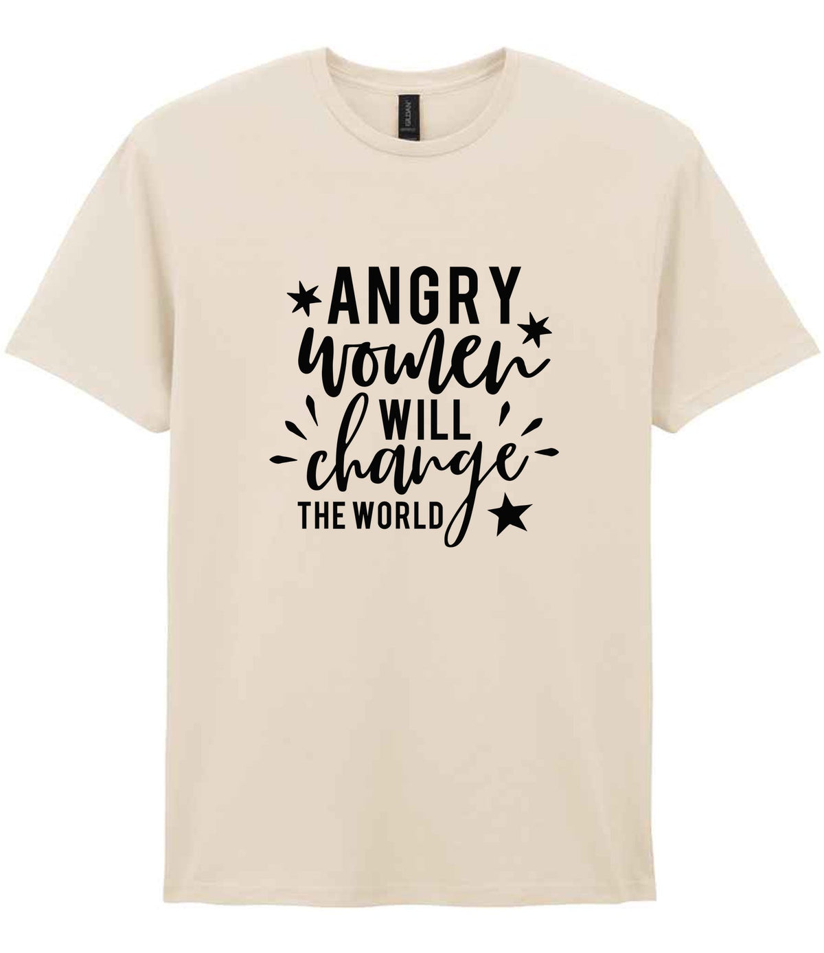Angry Women Will Change the World t-shirt in natural