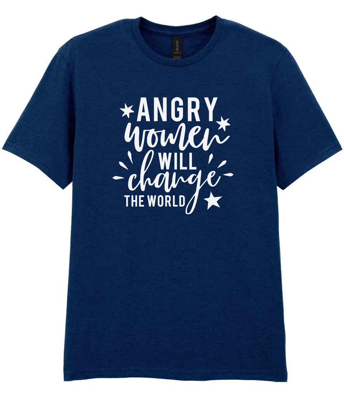 Angry Women Will Change the World t-shirt in navy