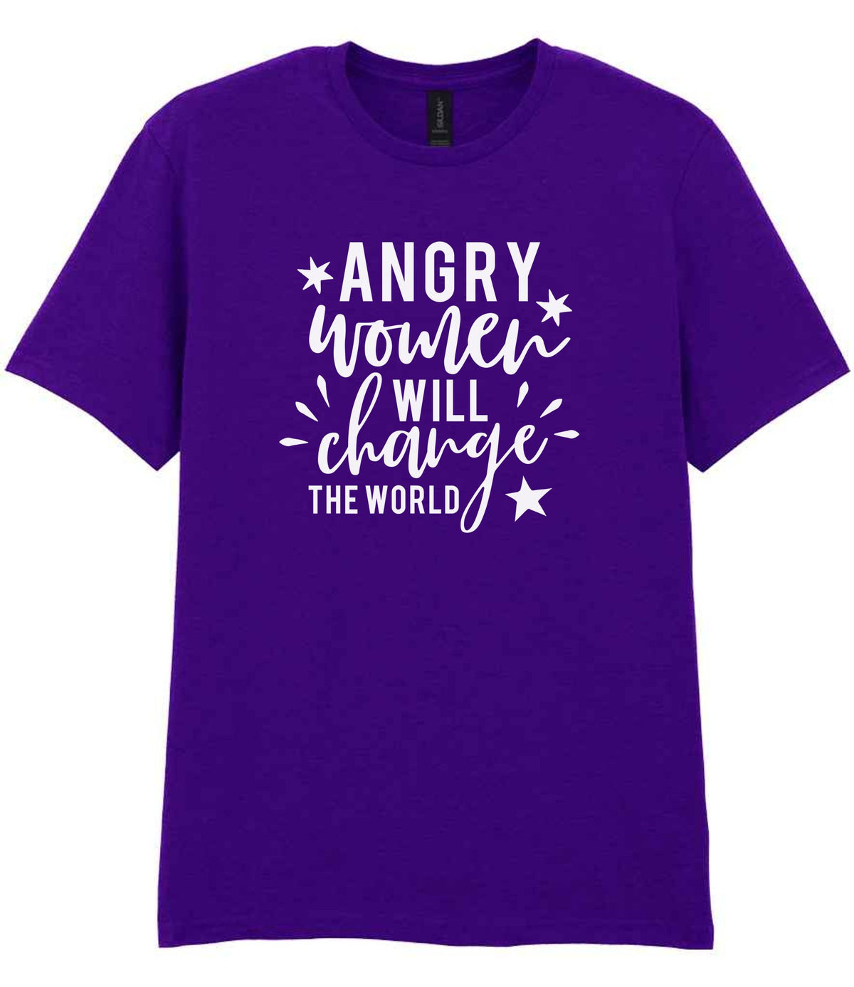 Angry Women Will Change the World t-shirt in purple
