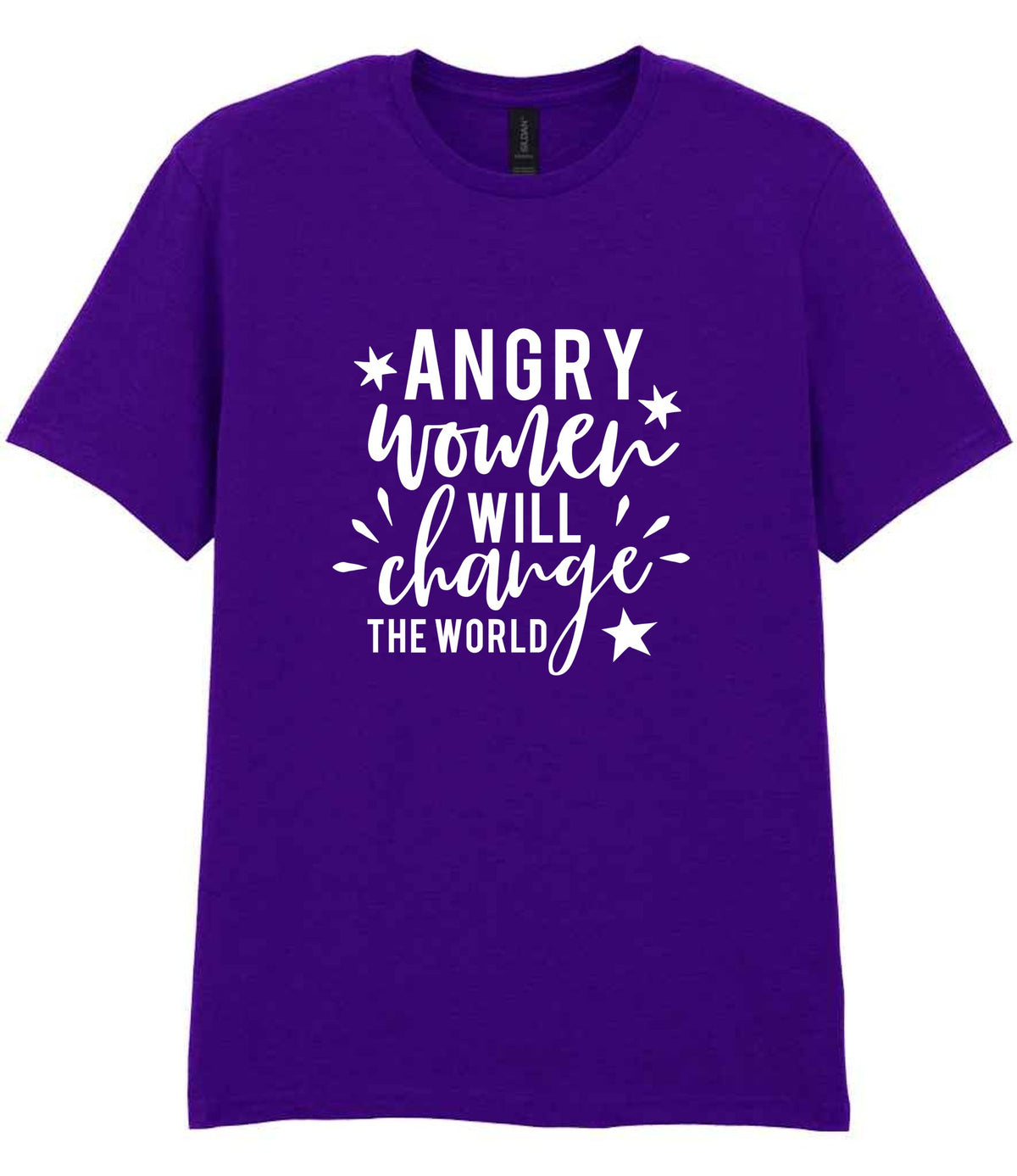 Angry Women Will Change the World t-shirt in purple