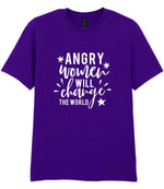 Angry Women Will Change the World t-shirt in purple