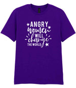 Angry Women Will Change the World t-shirt in purple
