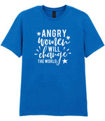 Angry Women Will Change the World t-shirt in royal blue