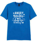 Angry Women Will Change the World t-shirt in royal blue