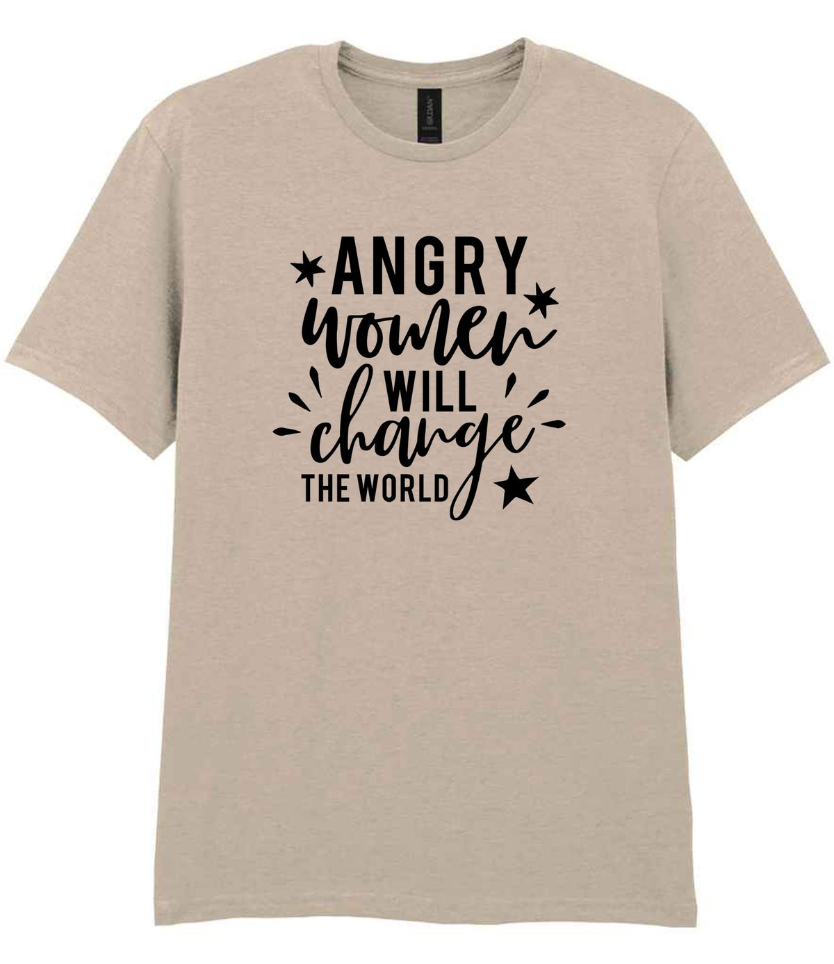 Angry Women Will Change the World t-shirt in sand