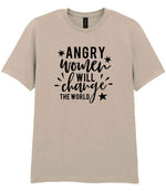 Angry Women Will Change the World t-shirt in sand