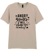 Angry Women Will Change the World t-shirt in sand
