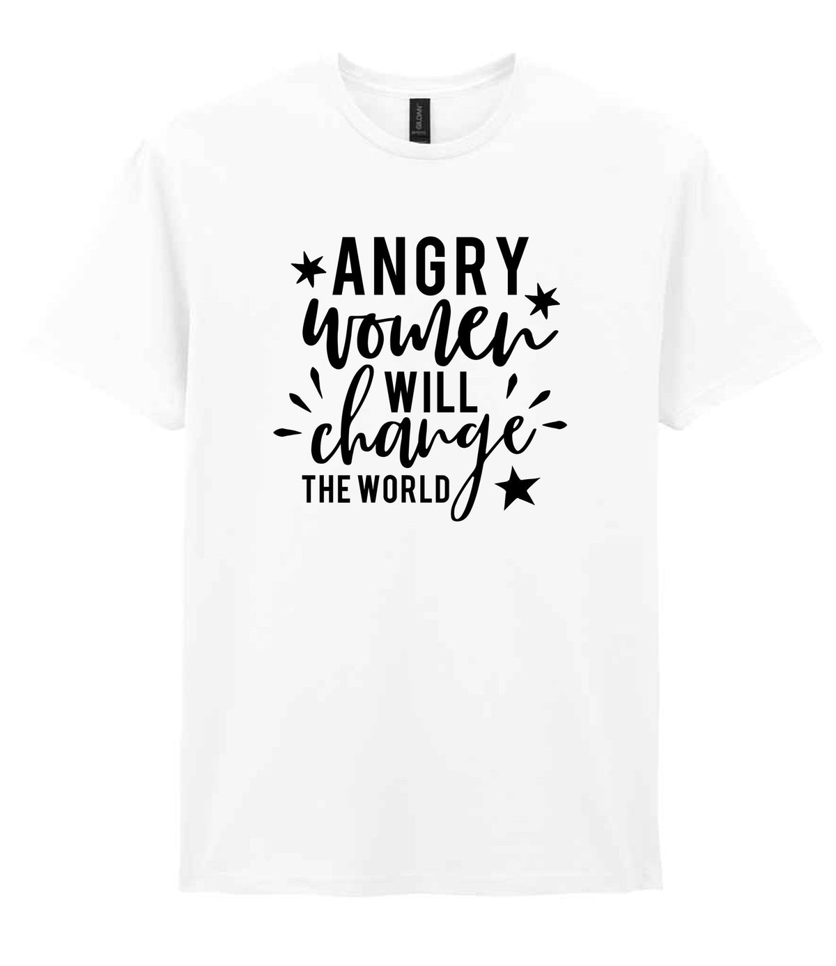 Angry Women Will Change the World t-shirt in white