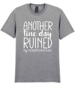 ANOTHER Fine Day RUINED by Responsibilities t-shirt in sport grey