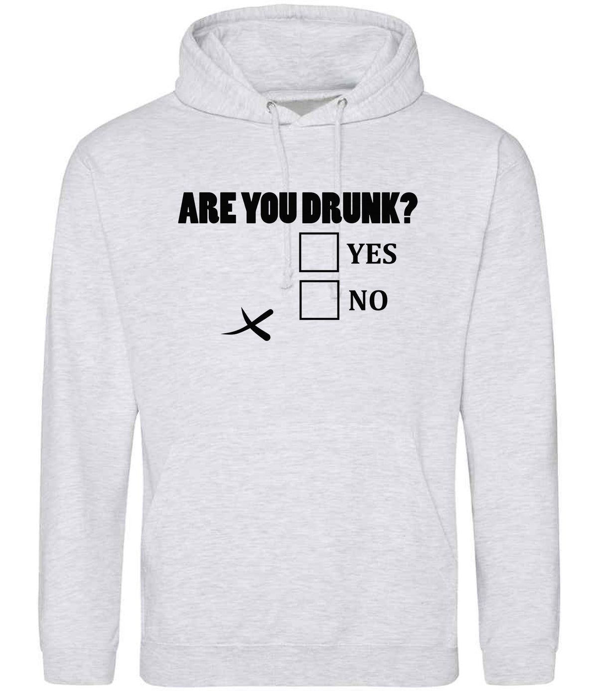 Are You Drunk? Yes No hoodie in ash