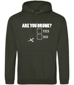Are You Drunk? Yes No hoodie in combat green