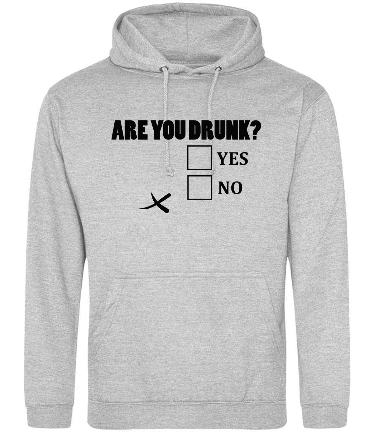 Are You Drunk? Yes No hoodie in heather grey