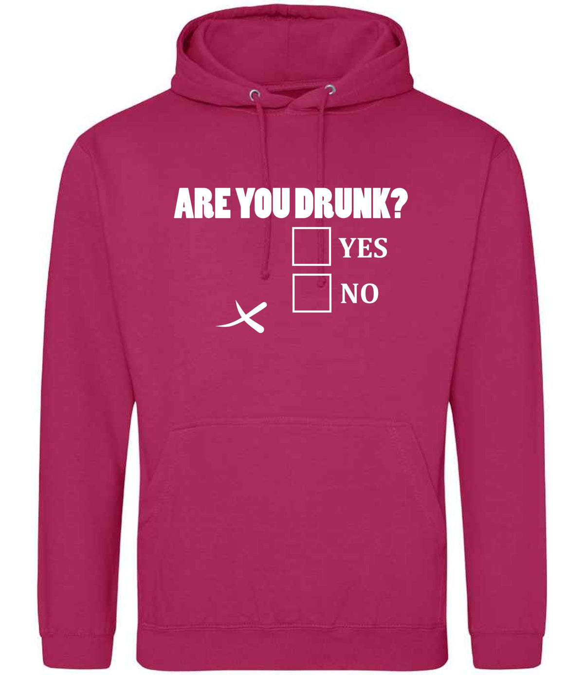 Are You Drunk? Yes No hoodie in hot pink