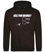 Are You Drunk? Yes No hoodie in jet black