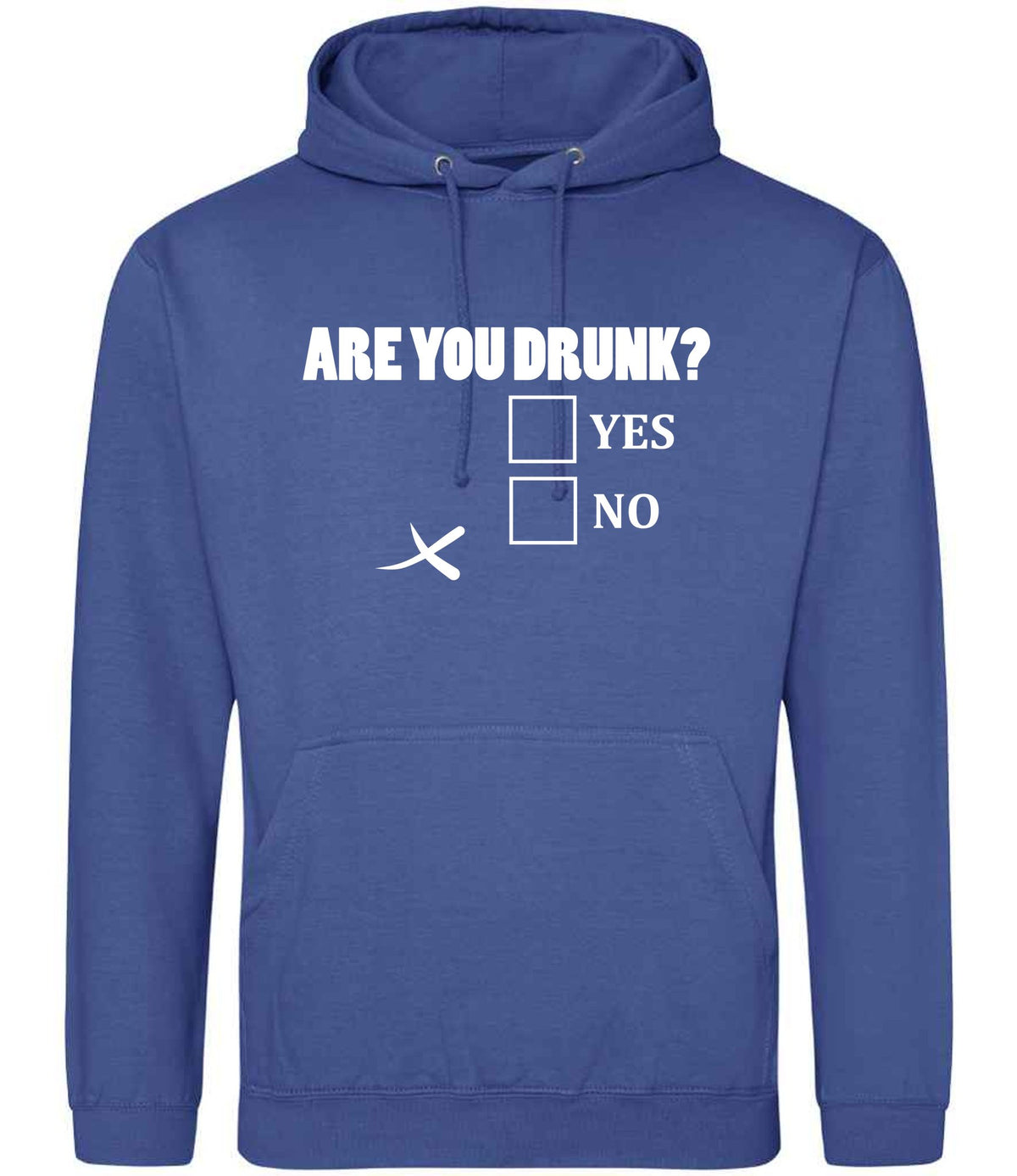 Are You Drunk? Yes No hoodie in royal blue