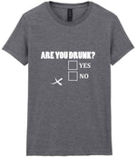 Are You Drunk? Yes No t-shirt in graphite heather