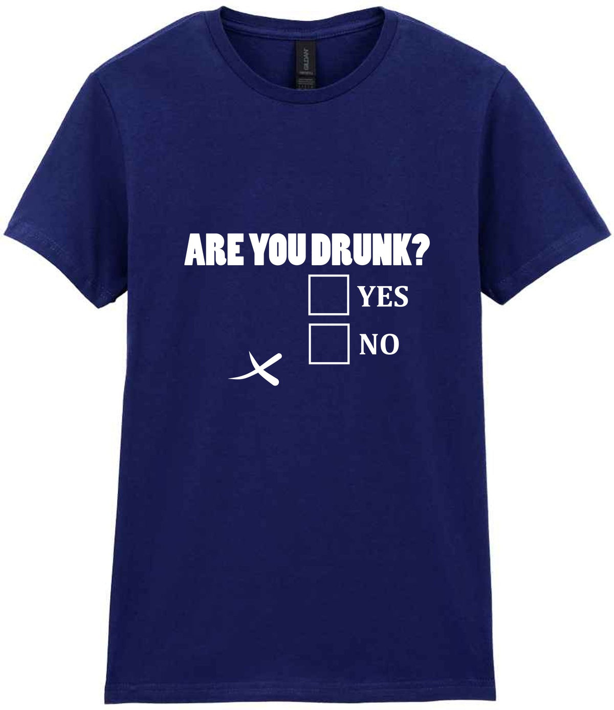 Are You Drunk? Yes No t-shirt in navy