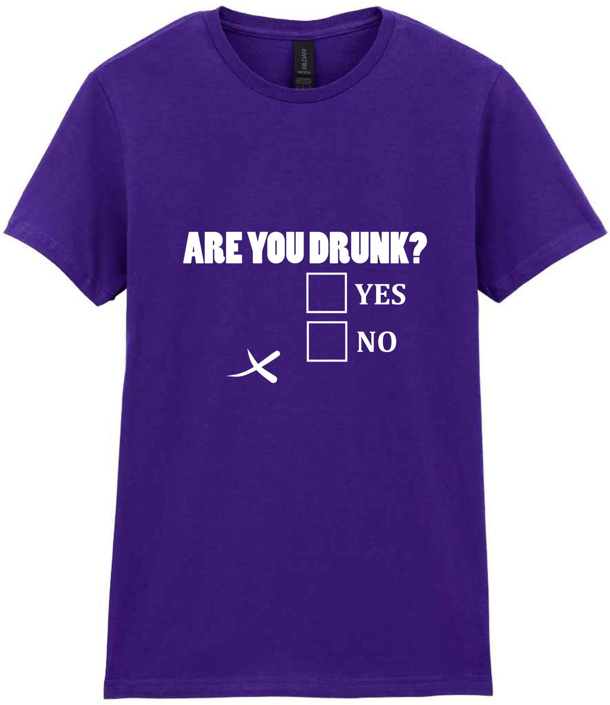 Are You Drunk? Yes No t-shirt in purple