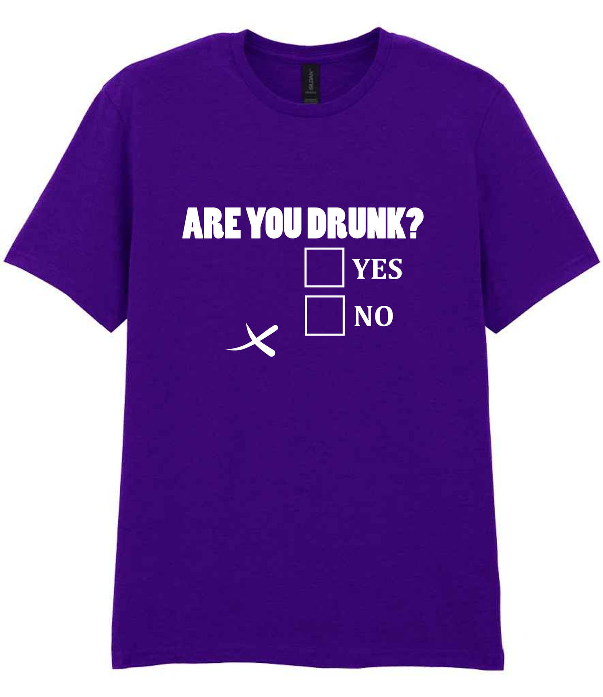 Are You Drunk? Yes No t-shirt in purple