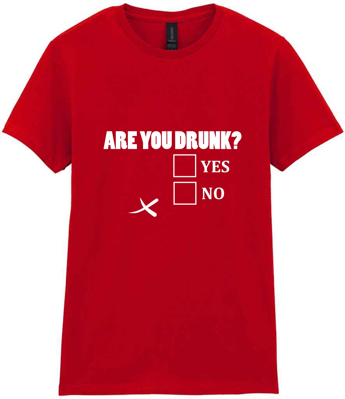 Are You Drunk? Yes No t-shirt in red