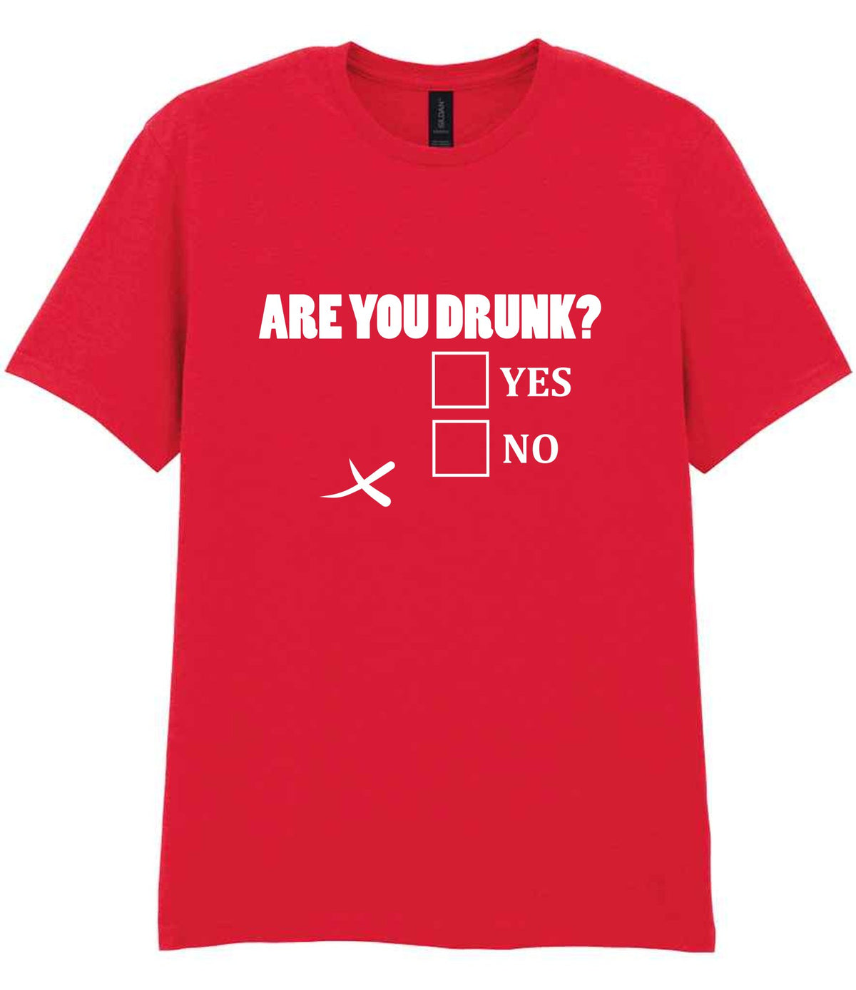 Are You Drunk? Yes No t-shirt in red