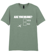 Are You Drunk? Yes No t-shirt in sage