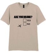 Are You Drunk? Yes No t-shirt in sand