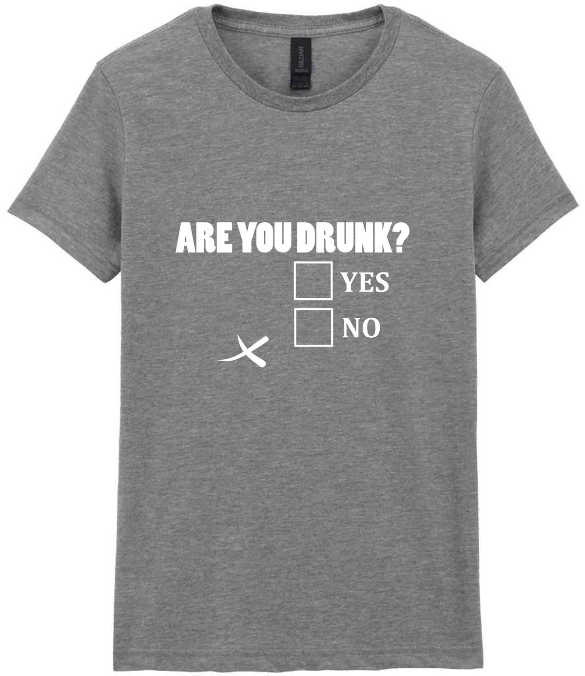 Are You Drunk? Yes No t-shirt in sport grey