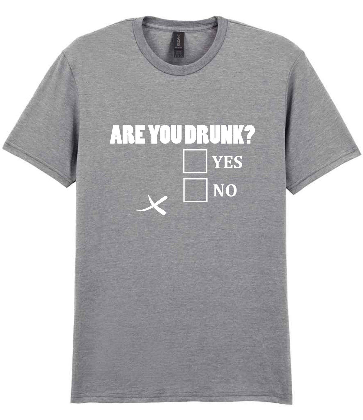 Are You Drunk? Yes No t-shirt in sport grey