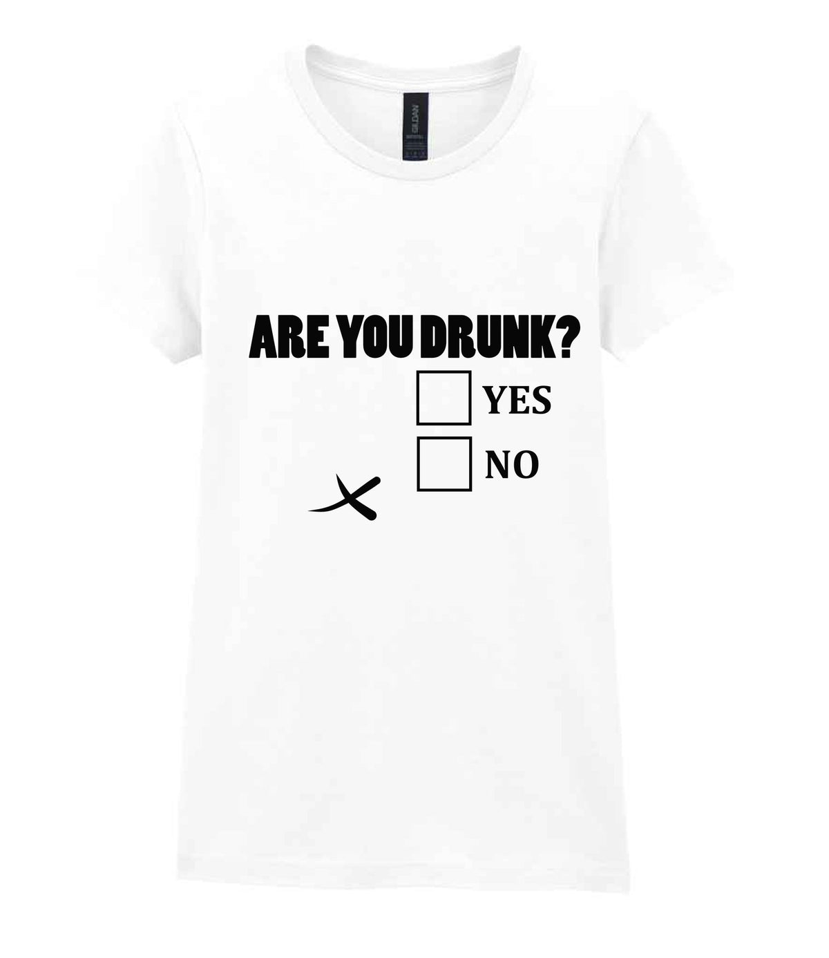 Are You Drunk? Yes No t-shirt in white