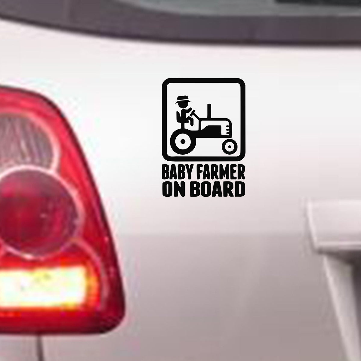 Baby Farmer on Board bumper sticker in standard